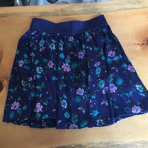 Silky Flowy Floral Mini Skirt